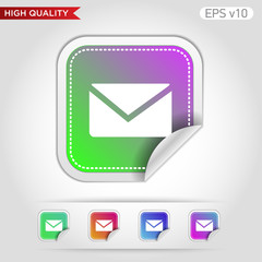 Mail icon. Button with mail icon. Modern UI vector.