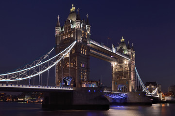 Tower bridge at dusk, London, United kingdom, 23 September 2013