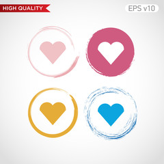 Heart icon. Button with heart icon. Modern UI vector.