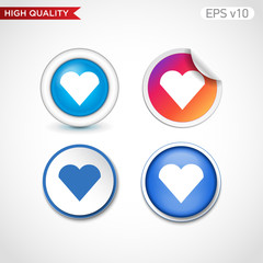 Heart icon. Button with heart icon. Modern UI vector.