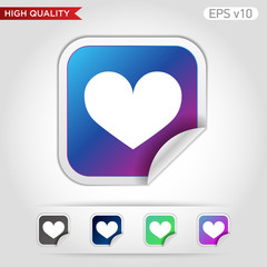 Heart icon. Button with heart icon. Modern UI vector.