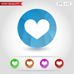 Heart icon. Button with heart icon. Modern UI vector.