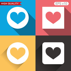 Heart icon. Button with heart icon. Modern UI vector.