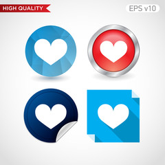 Heart icon. Button with heart icon. Modern UI vector.