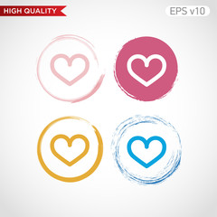 Heart icon. Button with heart icon. Modern UI vector.