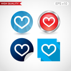 Heart icon. Button with heart icon. Modern UI vector.