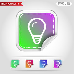 Light bulb icon. Button with light bulb icon. Modern UI vector.