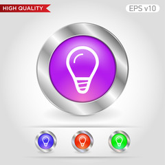 Light bulb icon. Button with light bulb icon. Modern UI vector.