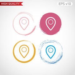 Geo tag icon. Button with geo tag icon. Modern UI vector.