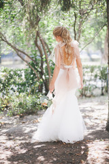 Portrait of beautiful bride in wedding day.