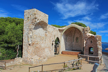 Tossa de Mar Church Ruinr, Costa Brava, Catalonia, Spain