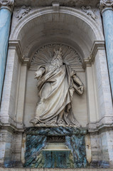 ROME, ITALY - The Fontana dell'Acqua Felice, also called the Fountain of Moses, is a monumental fountain beside Piazza della Repubblica square.