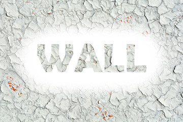 wall words print on the old wooden plate