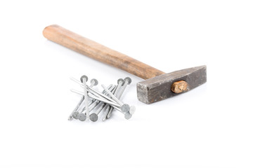 old hammer and nails