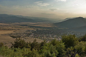 View to sub Balkan valley from Balkan mountain, Bulgaria