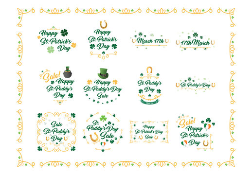 St. Patrick's Day Typography and Embellishment Illustrations 1