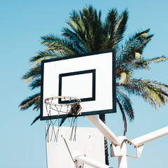 Californian style basketball hoop.