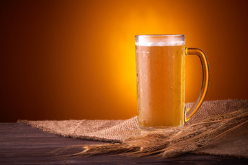 Mug of beer and wheat ears