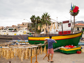 fishing village of camara de lobos at funchal island, portugal