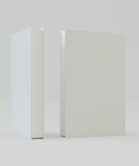 Blank vertical book cover mockcup template standing. 3d rendering