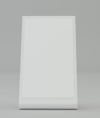 Plastic holder. Brochure holding. Empty paper template. 3d rendering