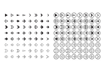 Isolated arrows set, undo and previous buttons