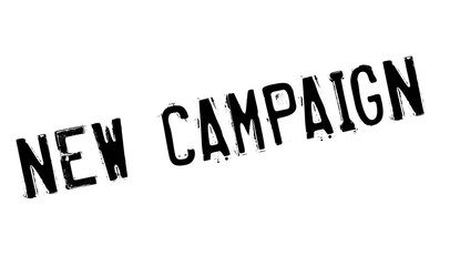 New Campaign rubber stamp. Grunge design with dust scratches. Effects can be easily removed for a clean, crisp look. Color is easily changed.