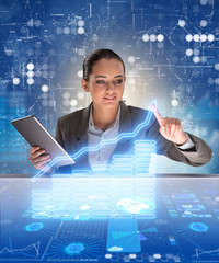 Businessman in futuristic trading concept