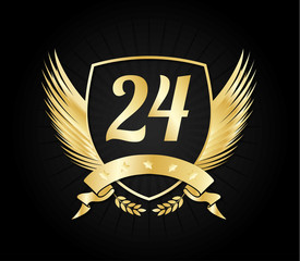 24 gold shield wings