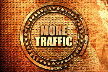 more traffic, 3D rendering, text on metal