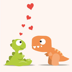 Niedliche Dinos mit Herzchen