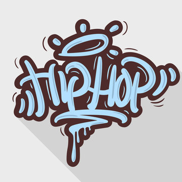 Hip Hop Tag Graffiti Style Label Lettering. Vector Image.
