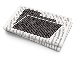 Finance concept: Folder on Newspaper background