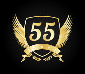 55 gold shield wings