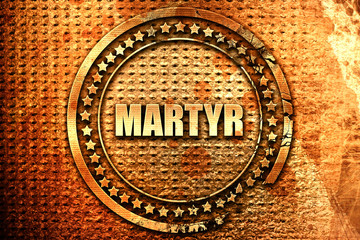 martyr, 3D rendering, text on metal