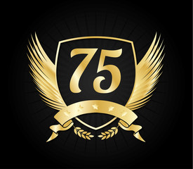 75 gold shield wings