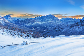 Fototapeta na wymiar Dolomities, Dolomiti - Italy in wintertime