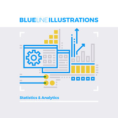 Statistics Blue Line Illustration.