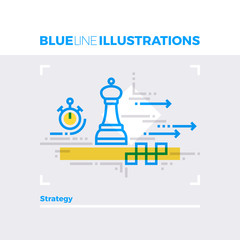 Strategy Blue Line Illustration.