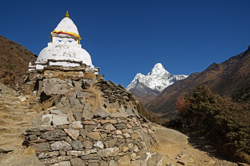 Stupa And Ama Dablam