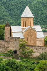 Fototapeta premium Church In Castle Complex Ananuri In Georgia, About 72 Kilometres