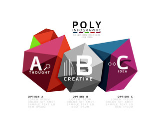 Moden low poly infographics template