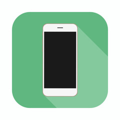 Mobile phone Icon. Smartphone long shadow flat icon vector illustration.