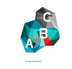 Vector colorful abstract low poly infographic background