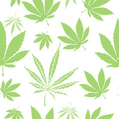Cannabis leafs seamless vector pattern