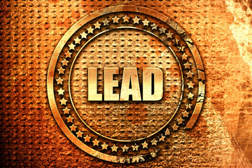 lead, 3D rendering, text on metal
