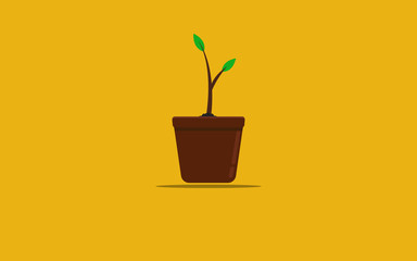 Tree in a pot flat icon