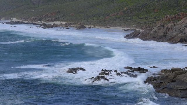 Wellen an der s&uuml;dwestlichsten Spitze Australiens, Leeuwin, Westk&uuml;ste, Naturaliste, Western Australia, Australien, Westaustralien, Down Under