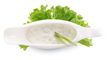 tartar sauce on the white background