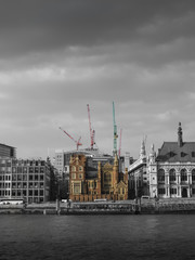 London, coloured and black/white, building, England